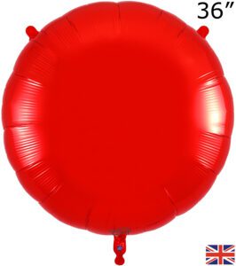 Oaktree 36 inch Red Round Packed Foil Balloon
