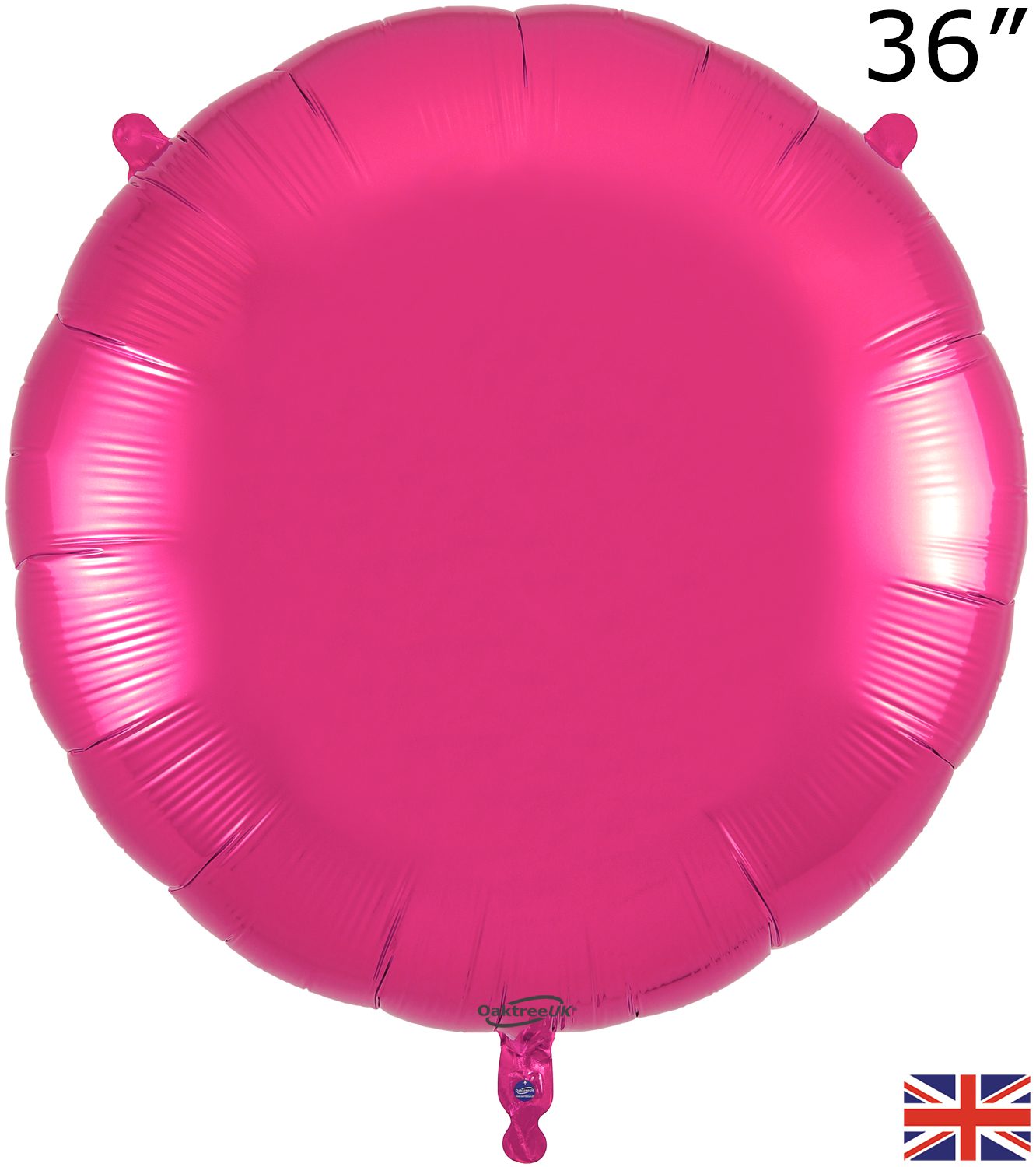 Oaktree 36 inch Fuchsia Round Packed Foil Balloon