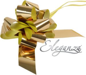 Eleganza Poly Pull Bows Metallic 50mm x 20pcs Gold
