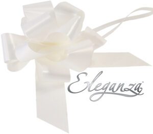 Eleganza Poly Pull Bows 50mm x 20pcs White No.01