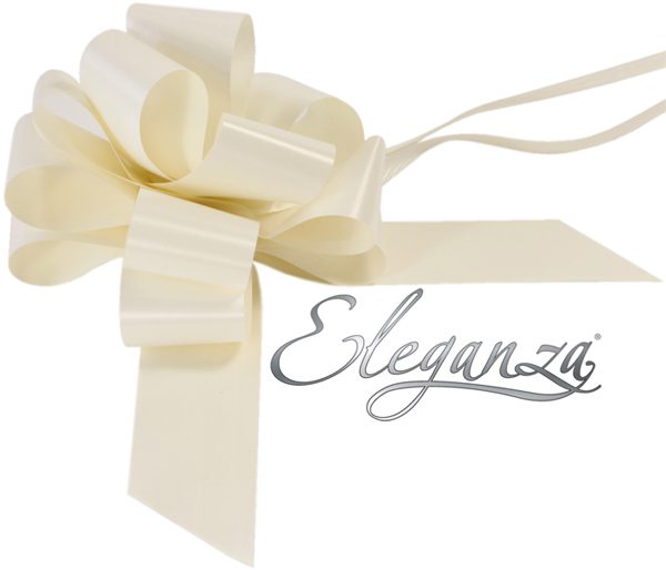 Eleganza Poly Pull Bows 50mm x 20pcs Ivory No.61