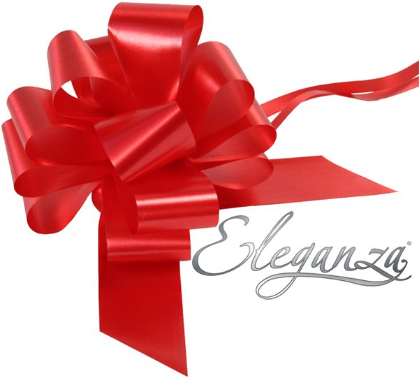 Eleganza Poly Pull Bows 50mm x 20pcs Red No.16