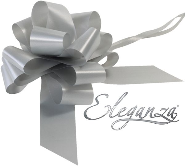 Eleganza Poly Pull Bows 50mm x 20pcs Silver No.24
