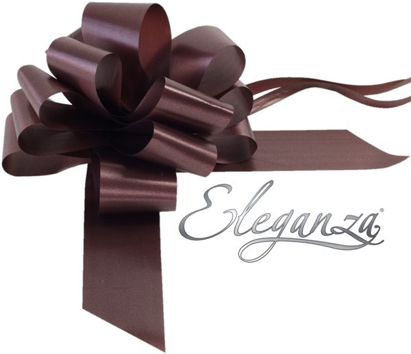 Eleganza Poly Pull Bows 50mm x 20pcs Chocolate No.58