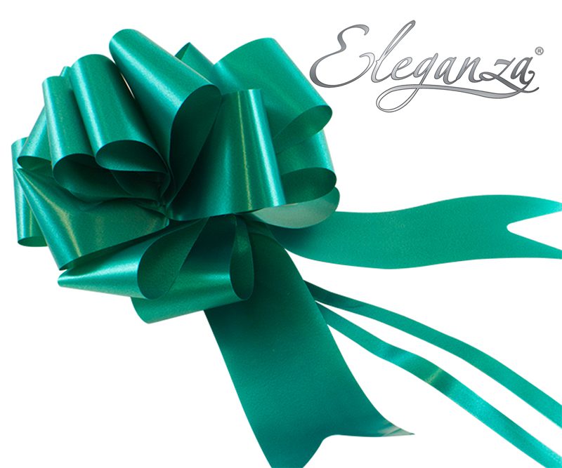 Eleganza Poly Pull Bows 50mm x 20pcs Emerald Green No.15