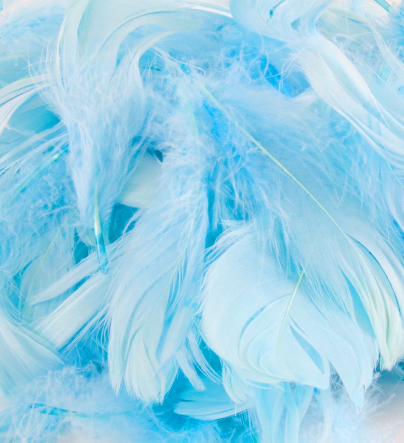 Eleganza Feathers Mixed sizes 3"-5" 50g bag Lt. Blue No.25