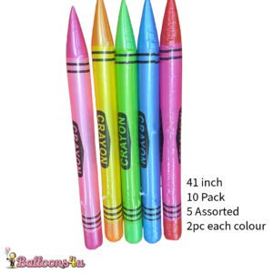 41 inch 10 Pack Giant Inflatable Colouring Sticks 5 Assorted