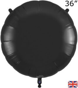 Oaktree 36 inch Black Round Packed Foil Balloon