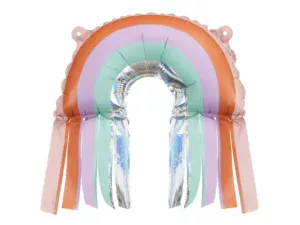 Party Deco 12 inch Rainbow with Fringes Foil Balloon