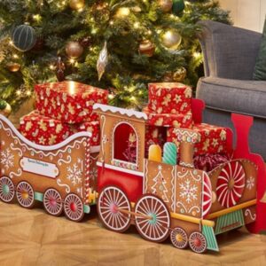 45x46.5cm Christmas Train & Carriage Gift Box - Gingerbread (6pk)