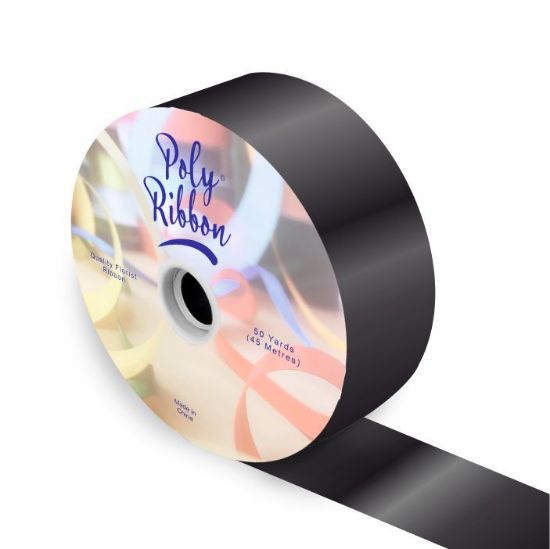 BLACK 50mm x 100yd Florist Ribbon