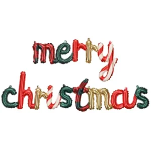 Party Deco 10 inch Merry Christmas Foil Balloon Banner Pack