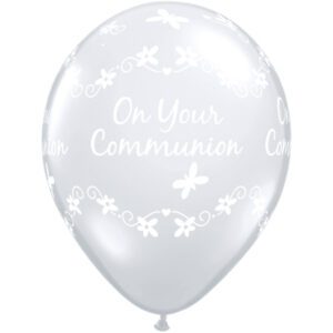 Qualatex 11 inch Clear Communion Butterflies Latex Balloons