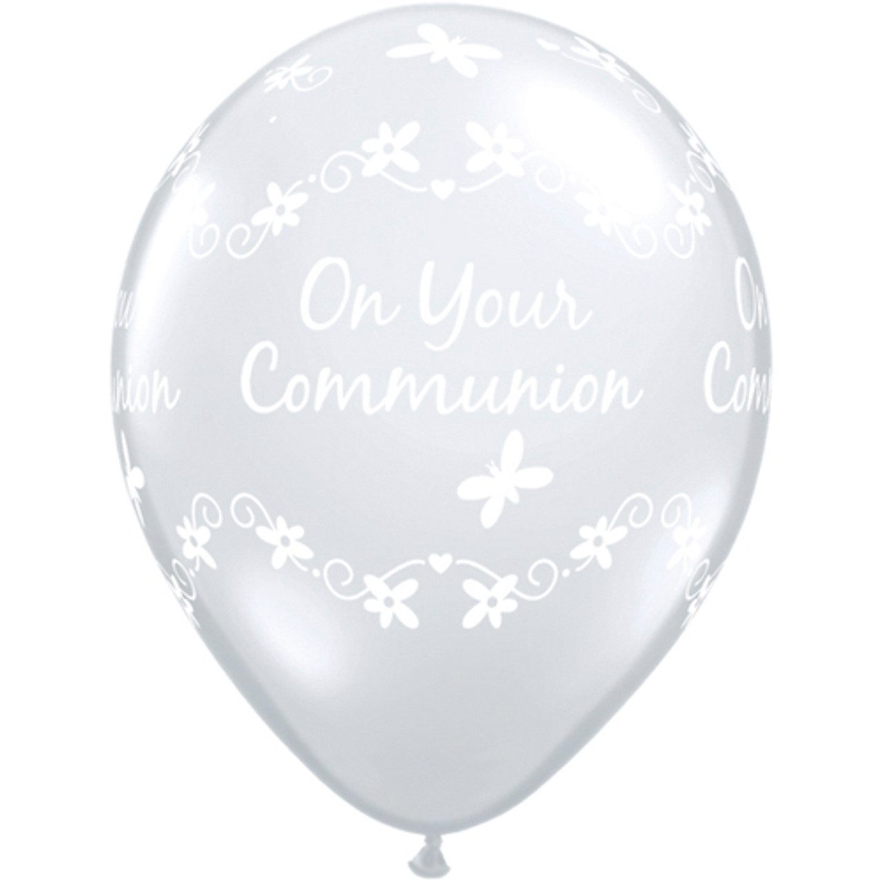 Qualatex 11 inch Clear Communion Butterflies Latex Balloons