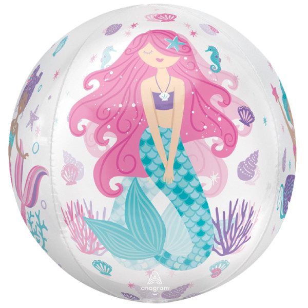 Anagram 16 inch Shimmering Mermaid Orbz Foil Balloon