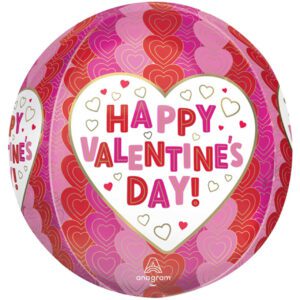 Anagram 15 inch Valentine's Day Hearted Orbz Foil Balloon