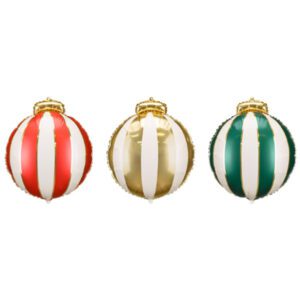 Party Deco 18 inch Christmas Bauble Foil Balloons (3)