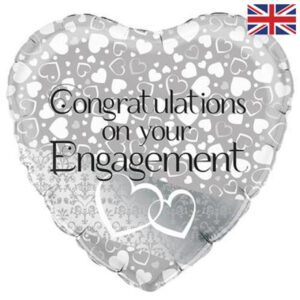 Oaktree 18 inch Entwined Hearts Engagement Heart Foil Balloon