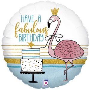 Grabo 18 inch Fabulous Flamingo B-Day Foil Balloon