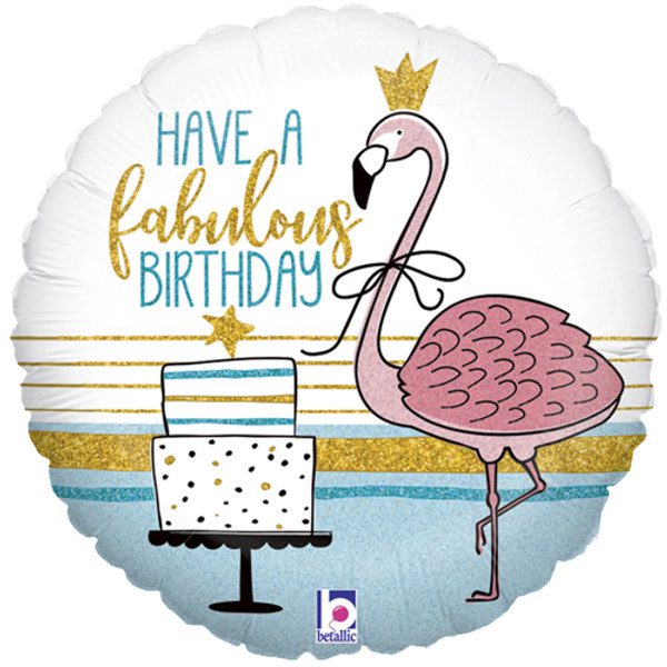 Grabo 18 inch Fabulous Flamingo B-Day Foil Balloon