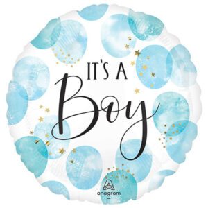 Anagram 18 inch It's a Boy Watercolour Foil Balloon