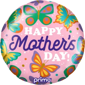Prima 18 inch Happy Mothers Day Colorful Butterflies Foil Balloon