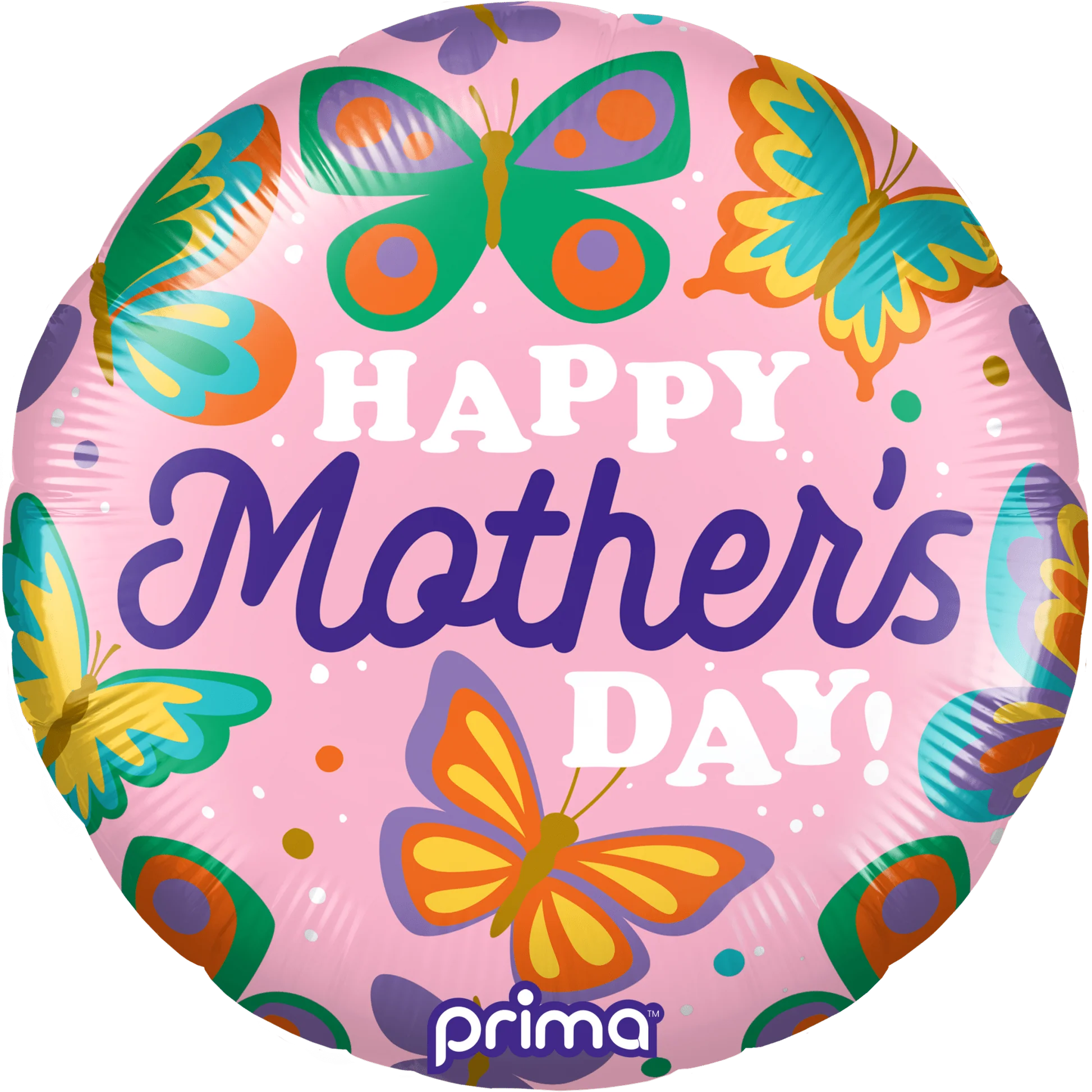 Prima 18 inch Happy Mothers Day Colorful Butterflies Foil Balloon