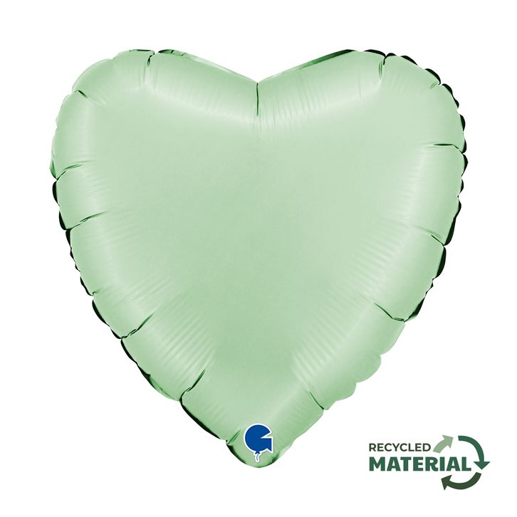Grabo 18 inch Satin Glazed Mint Heart Foil Balloon
