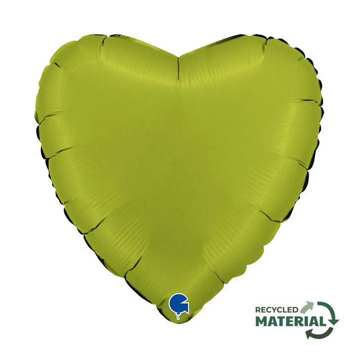 Grabo 18 inch Satin Matcha Latte Heart Foil Balloon