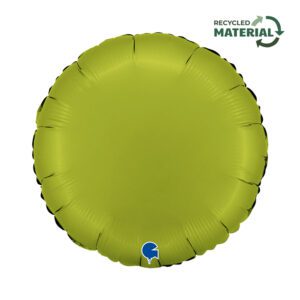 Grabo 18 inch Round Satin Matcha Latte Foil Balloon