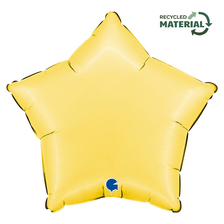 Grabo 18 inch Satin Banana Yellow Star Foil Balloon