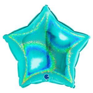 Grabo 18 inch Glitter Holographic Tiffany Star Foil Balloon