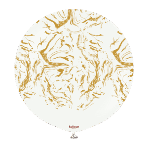 Kalisan 24 inch Nebula Print White & Gold Latex Balloon