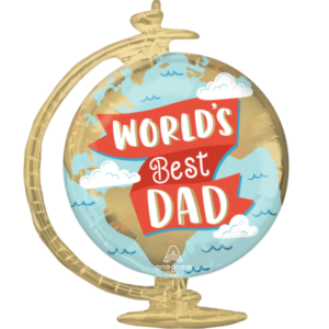 Anagram 23 inch World's Best Dad Globe SuperShape Foil Balloon