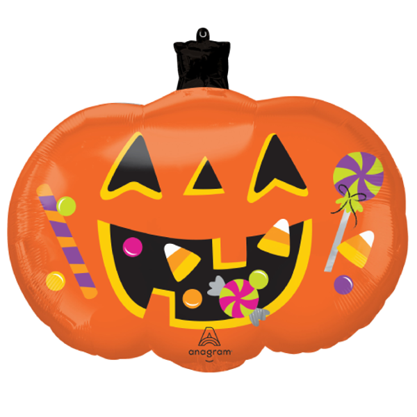Anagram 24 inch Halloween Trick Or Treat Pumpkin SuperShape Foil Balloon