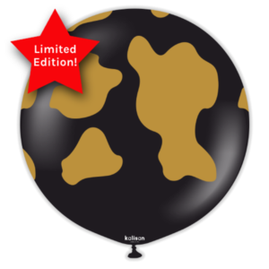 Kalisan 12 inch Safari Country Cow Black & Gold Latex Balloon