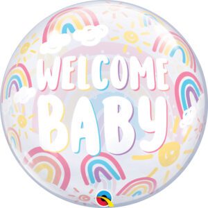 Qualatex 22 Inch Welcome Baby Boho Rainbows Deco Bubble