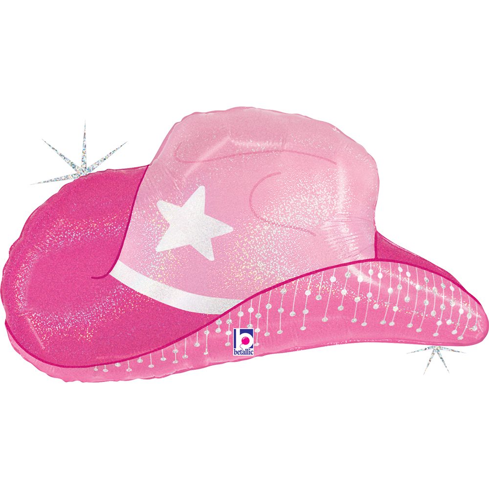Grabo 26 Inch Pink Cowgirl Hat Foil Balloon