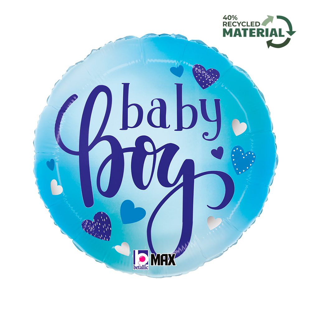 Grabo 18 inch Baby Boy Blue Hearts Foil Balloon