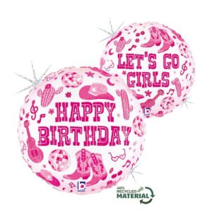 Grabo 18 Inch Round Disco Cowgirl Birthday Foil Balloon