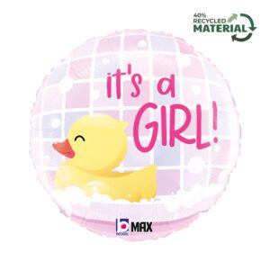 Grabo 18 inch It's A Girl Rubber Ducky Foil Balloon