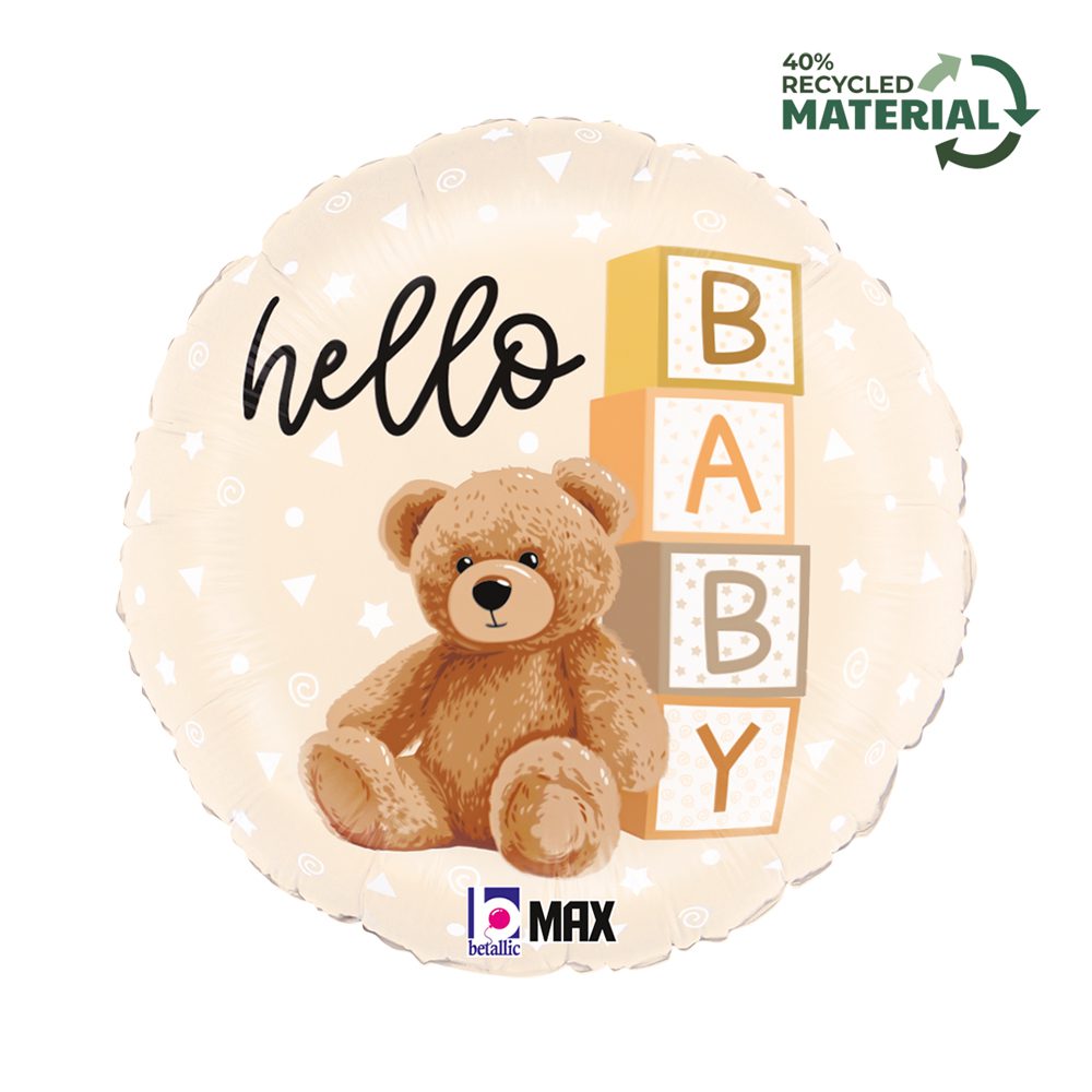Grabo 18 inch Hello Baby Teddy Bear Foil Balloon