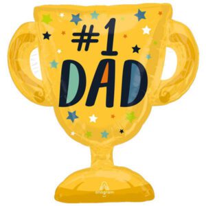 Anagram 27 inch Number 1 Dad Trophy SuperShape Foil Balloon
