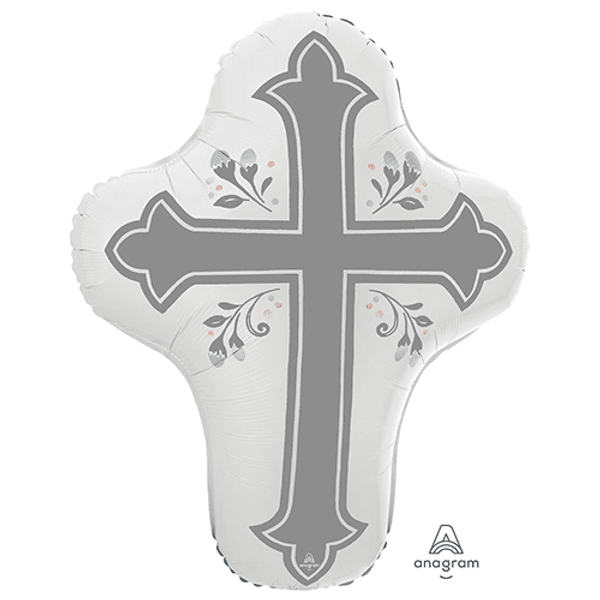Anagram 28 inch Holy Communion Day Cross Supershape Foil Balloon