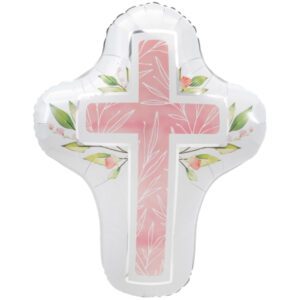Anagram 28 inch My First Communion Pink Supershape Foil Balloon