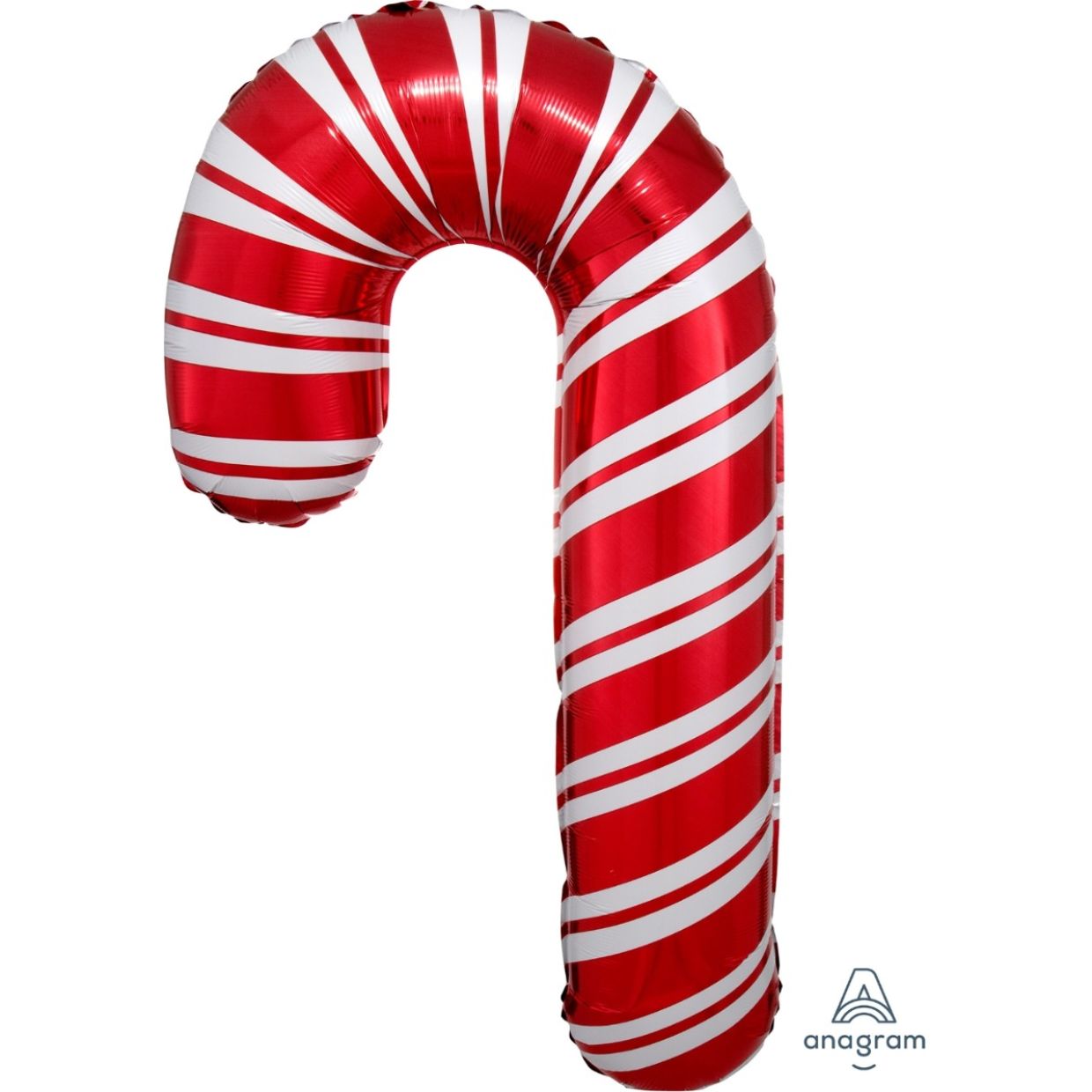 Anagram 37 inch Red And White Holiday Candy Cane Supershape Foil Balloon