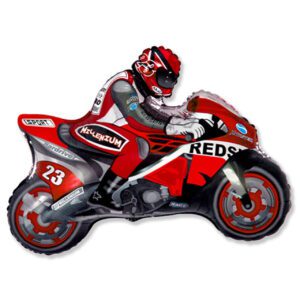 Flexmetal 36 inch Red Motorbike Racer Foil Balloon