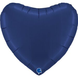 Grabo 36 inch Satin Blue Navy Heart Foil Balloon