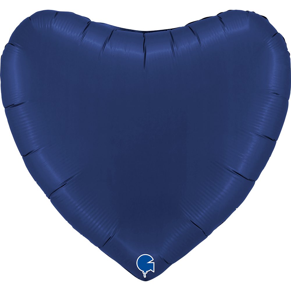 Grabo 36 inch Satin Blue Navy Heart Foil Balloon