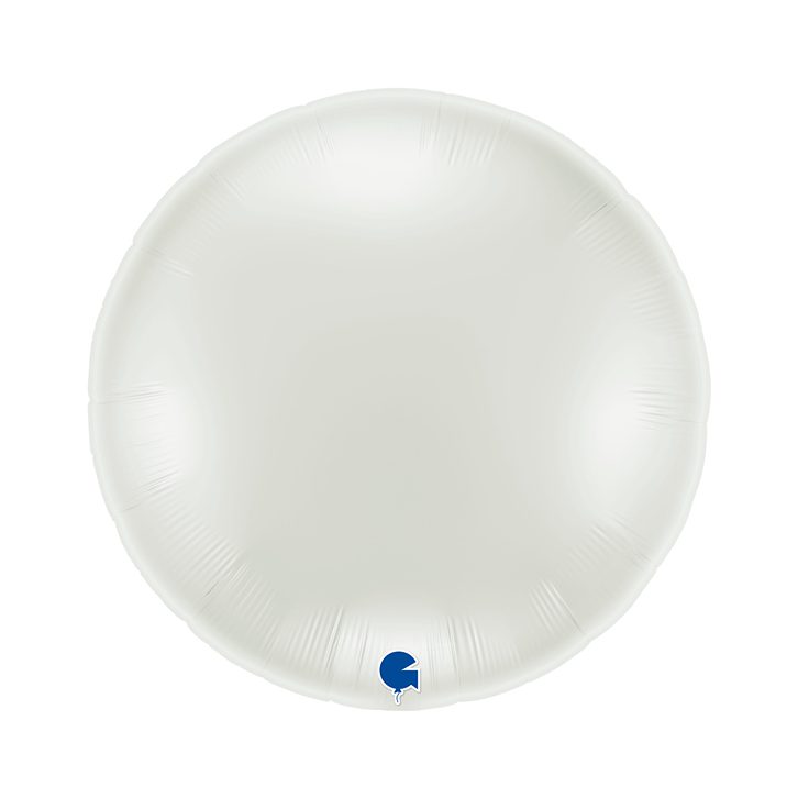 Grabo 36 inch White Round Foil Balloon